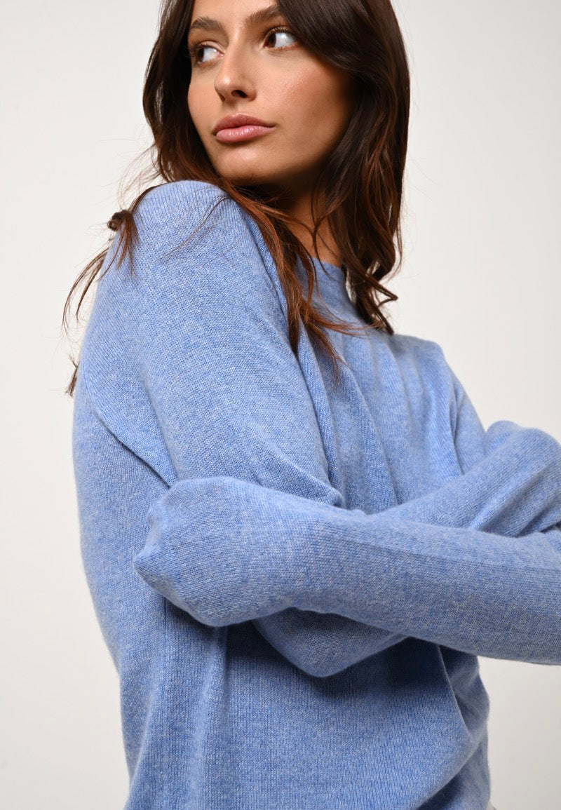 Round-Neck Jumper - Ecrin - Sky