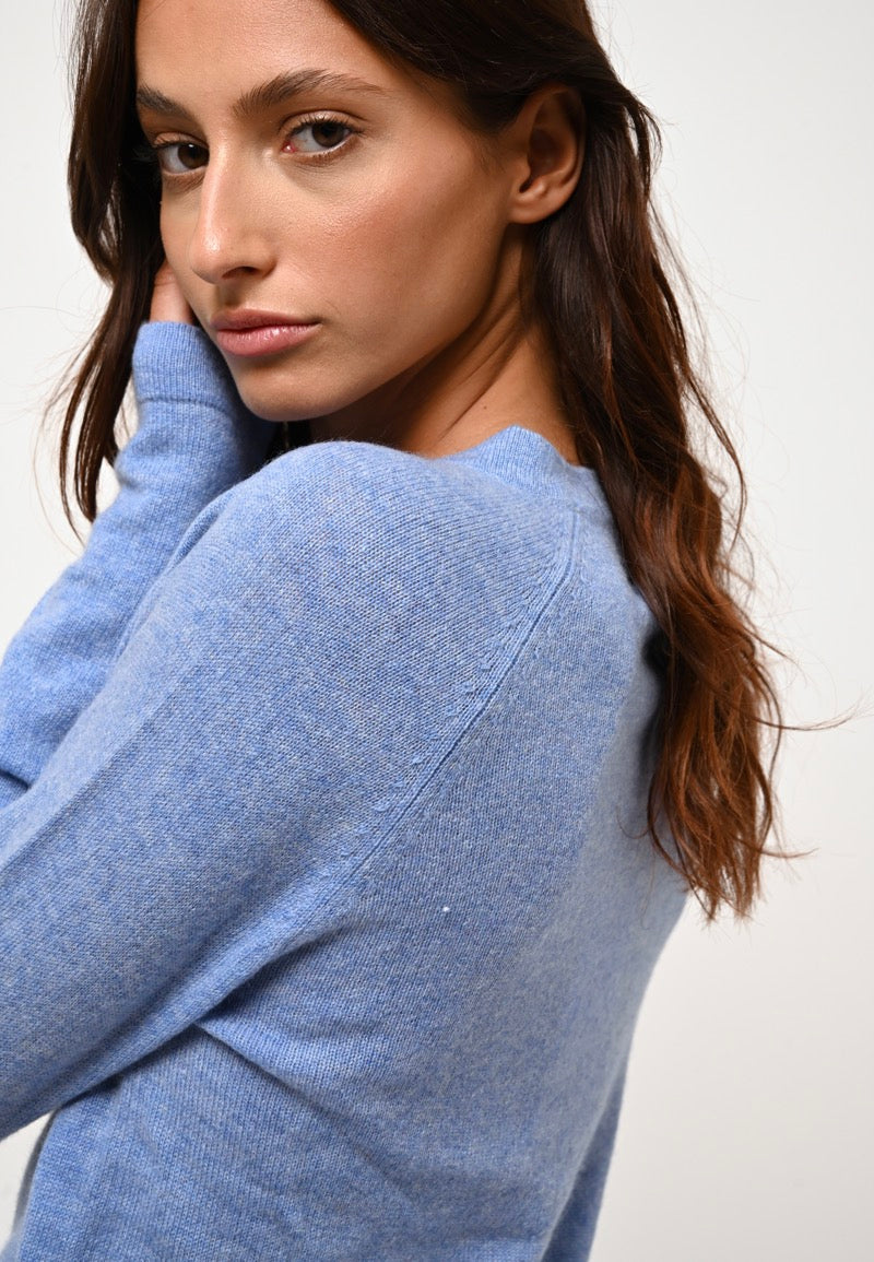 Round-Neck Jumper - Ecrin - Sky