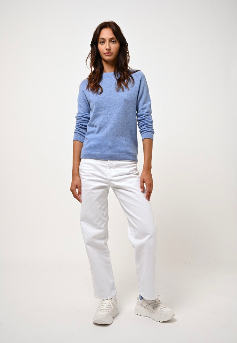 Round-Neck Jumper - Ecrin - Sky