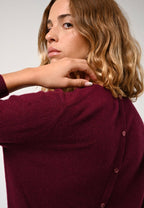 Pull Col Rond Boutonné Dos - Estaris - Bordeaux