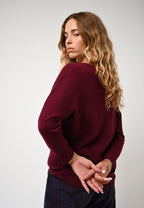 Jersey Murciélago Goléon - Burdeos - 100% Cachemira 2 Hilos