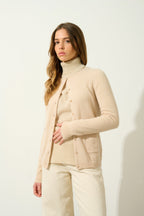 Cardigan Col Rond - Caron - Beige