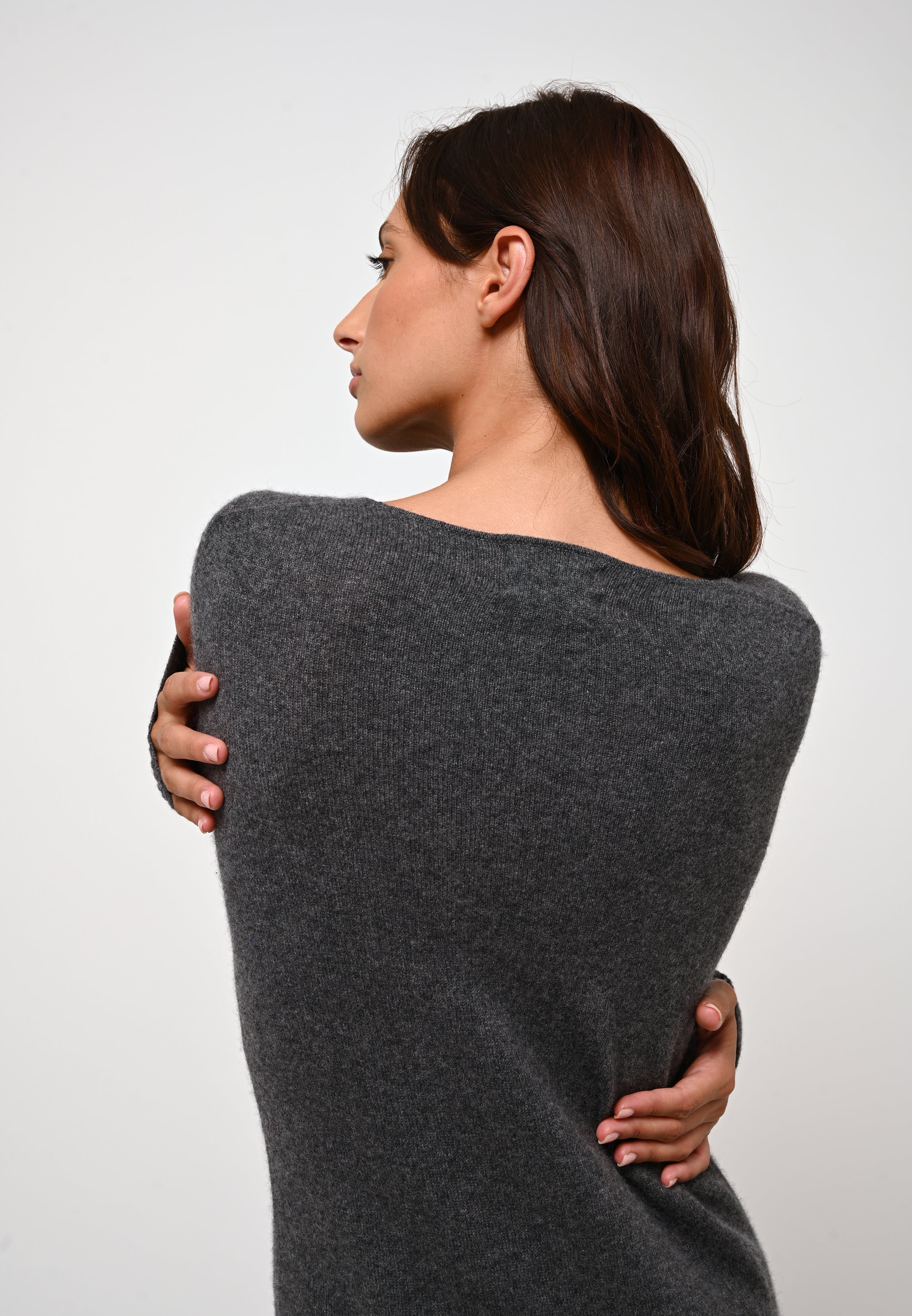 Vestido de cuello redondo - Armet - Antracita Jaspeada