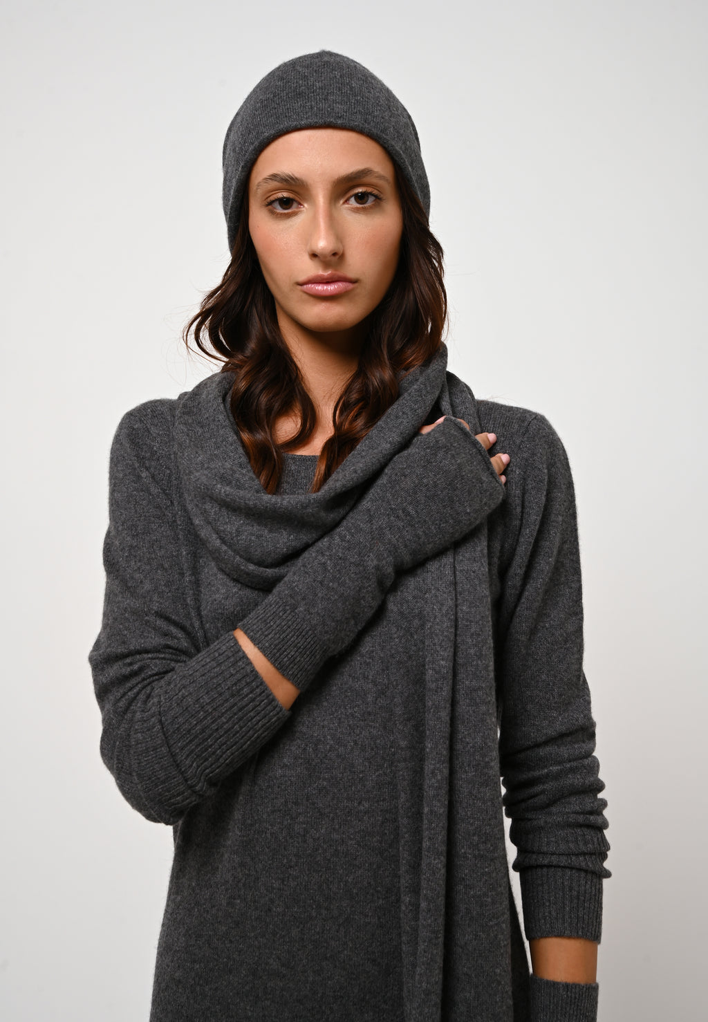 Round-Neck Dress - Armet - Mottled Anthracite
