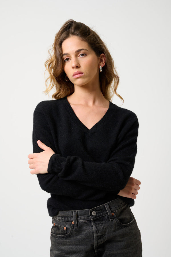 Jersey Cuello V - Gardoria - Negro