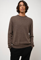 Pull Col Rond - Aiglière - Taupe Chiné
