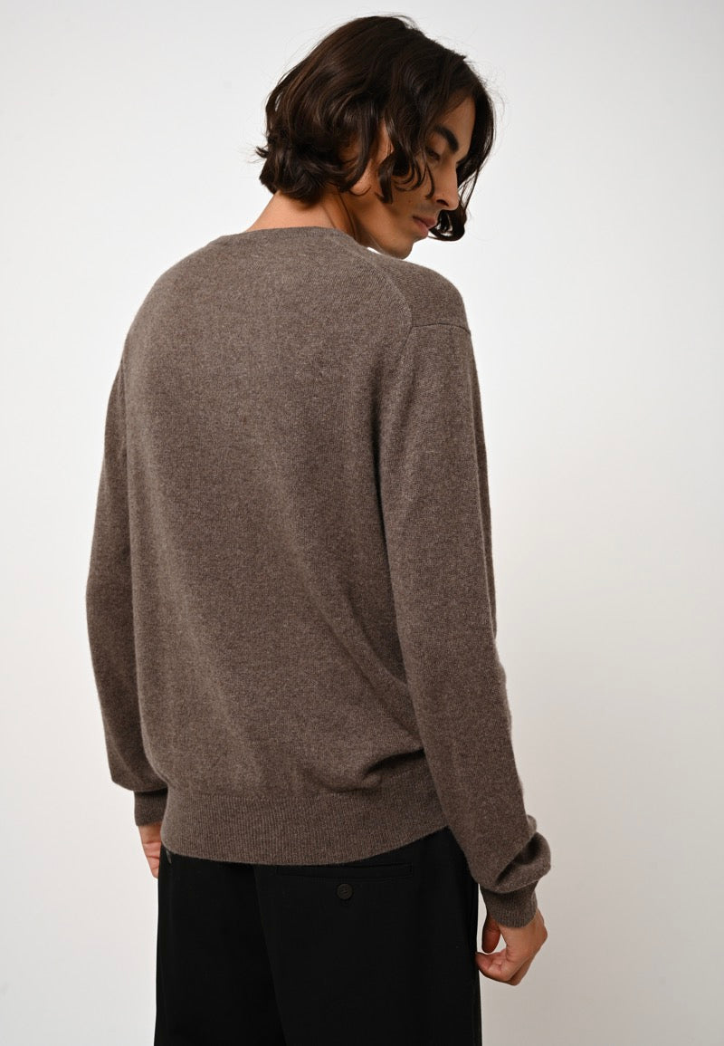 Pull Col Rond - Aiglière - Taupe Chiné