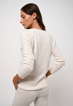 Jersey de cuello redondo Etret - Marfil - 100% Cachemira de 2 hilos