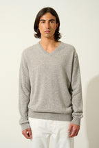 Jersey de cuello en V - Timeo - Nube Jaspeada