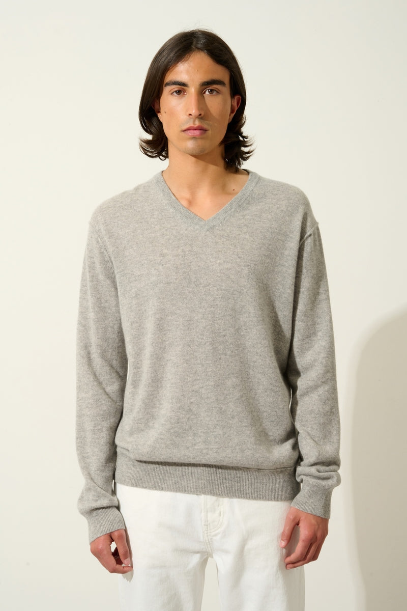 Jersey de cuello en V - Timeo - Nube Jaspeada