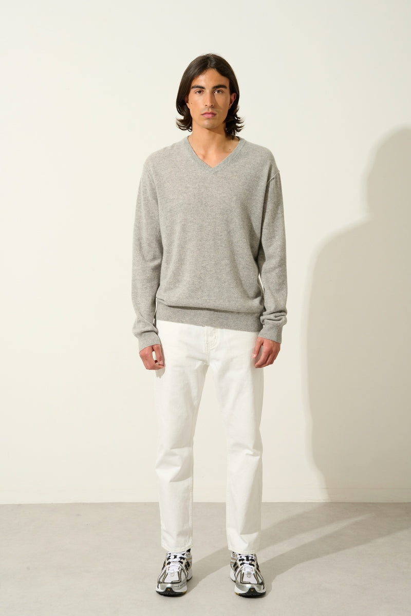 Jersey de cuello en V - Timeo - Nube Jaspeada
