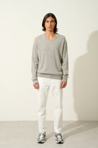 Jersey de cuello en V - Timeo - Nube Jaspeada