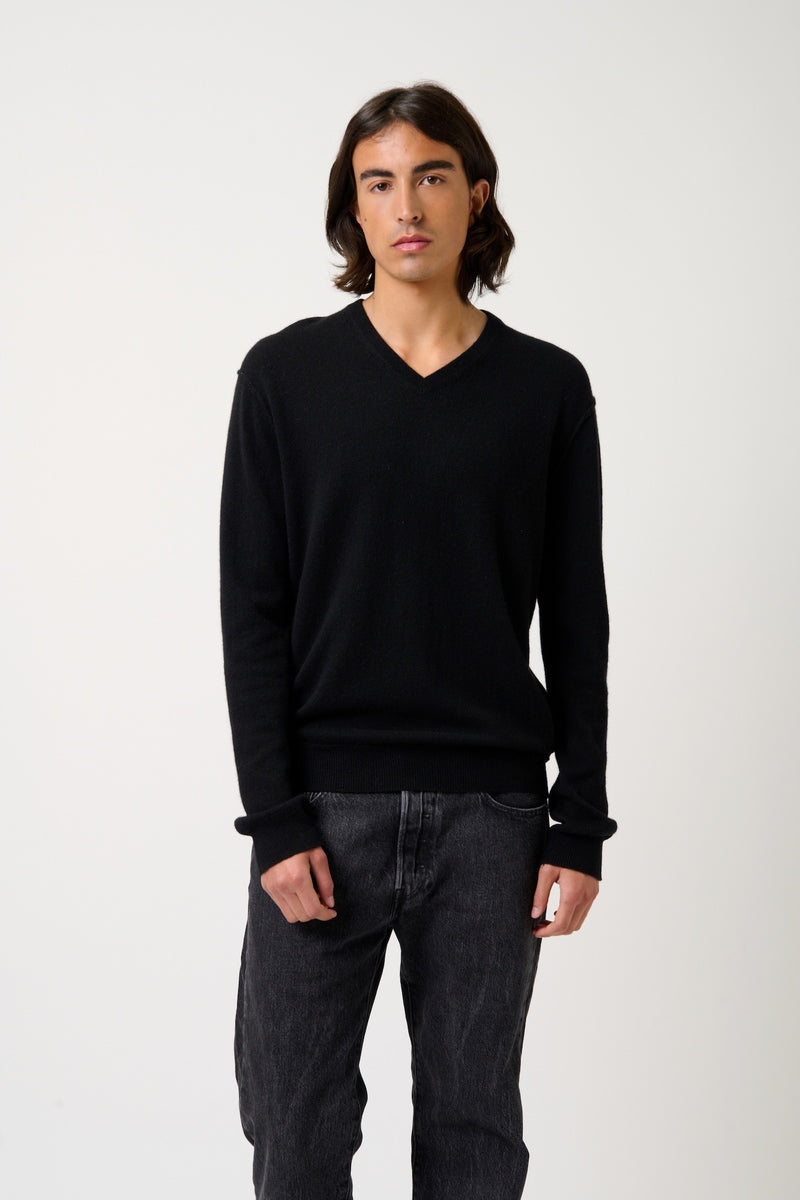 V-Neck Jumper - Timeo - Black