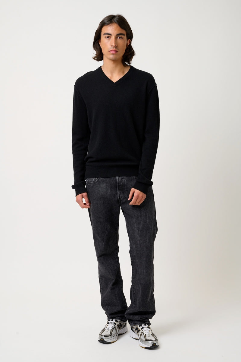 V-Neck Jumper - Timeo - Black