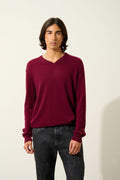 Pull Col V - Timeo - Bordeaux