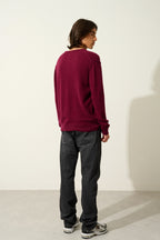 Pull Col V - Timeo - Bordeaux