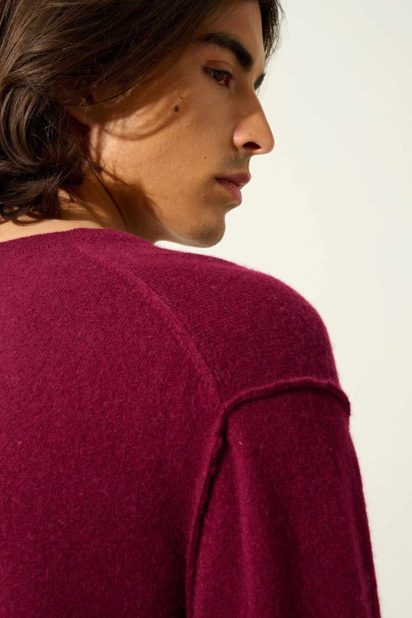 Pull Col V - Timeo - Bordeaux