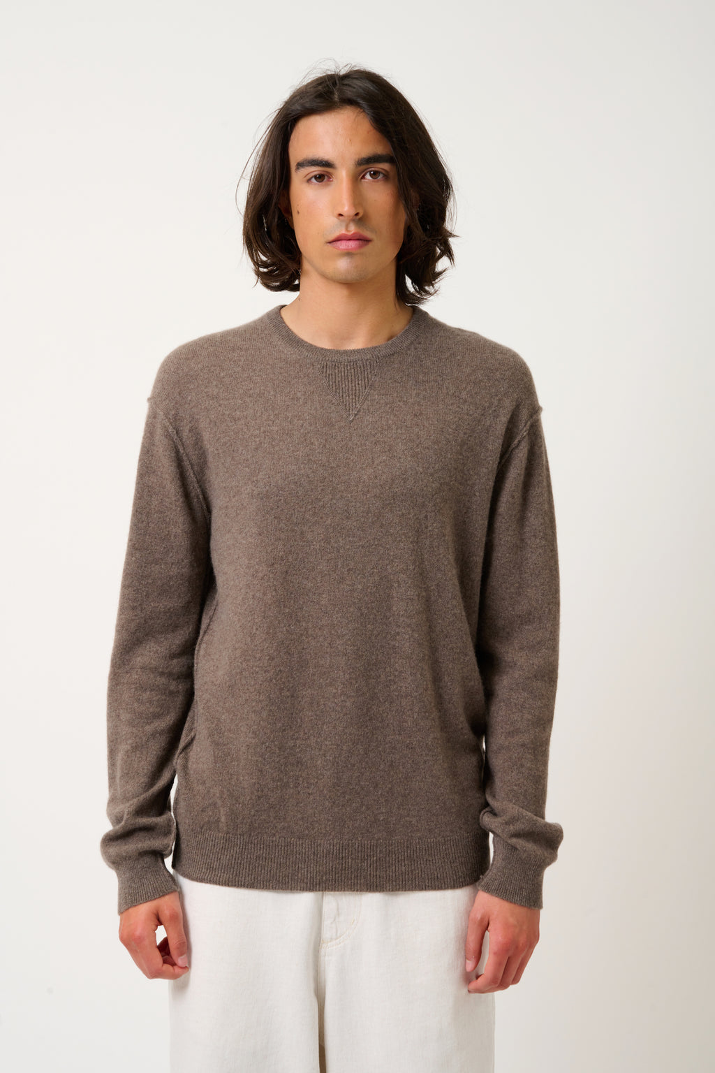 Pull Col Rond - Nolan - Taupe Chiné