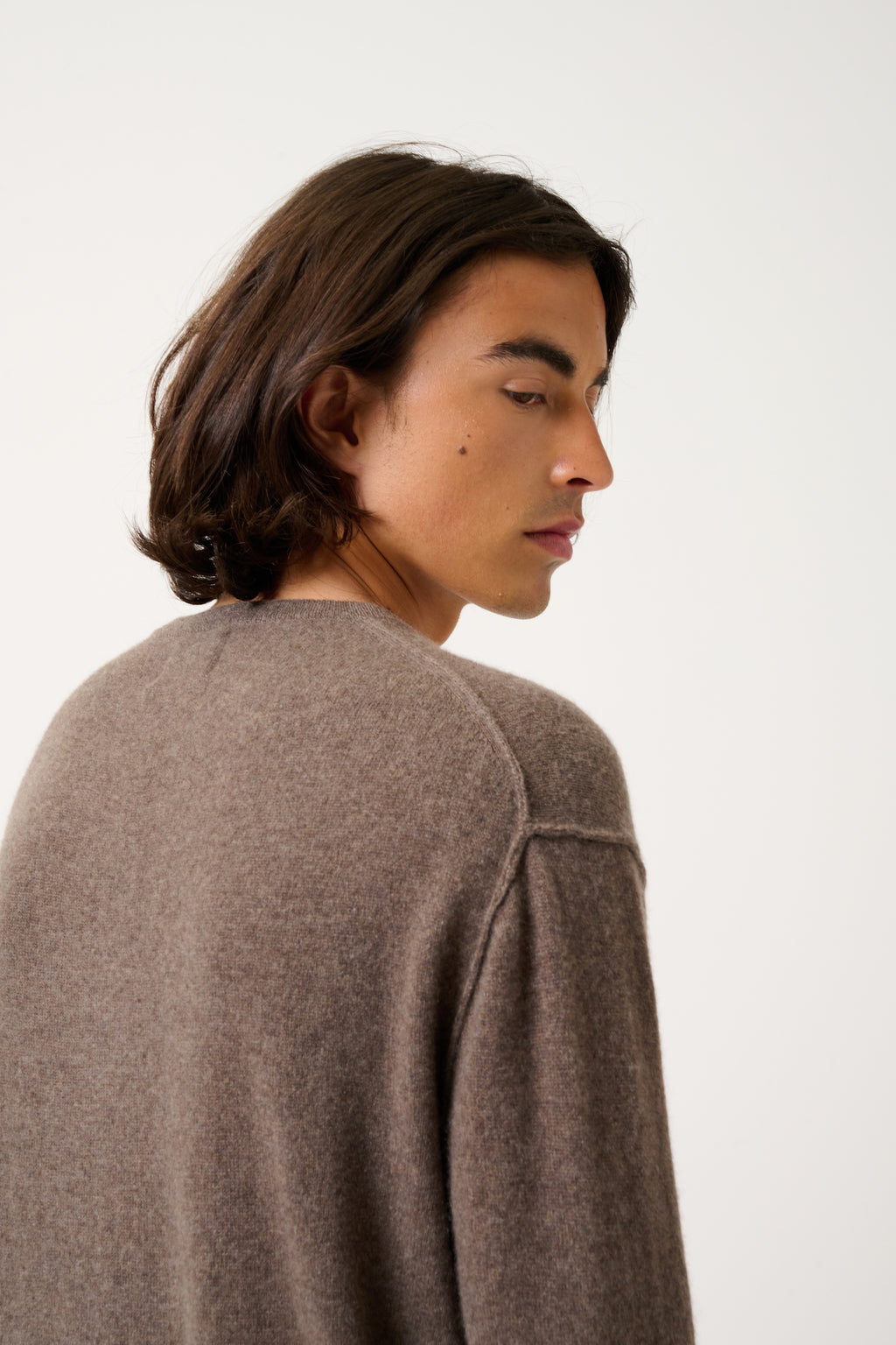 Pull Col Rond - Nolan - Taupe Chiné