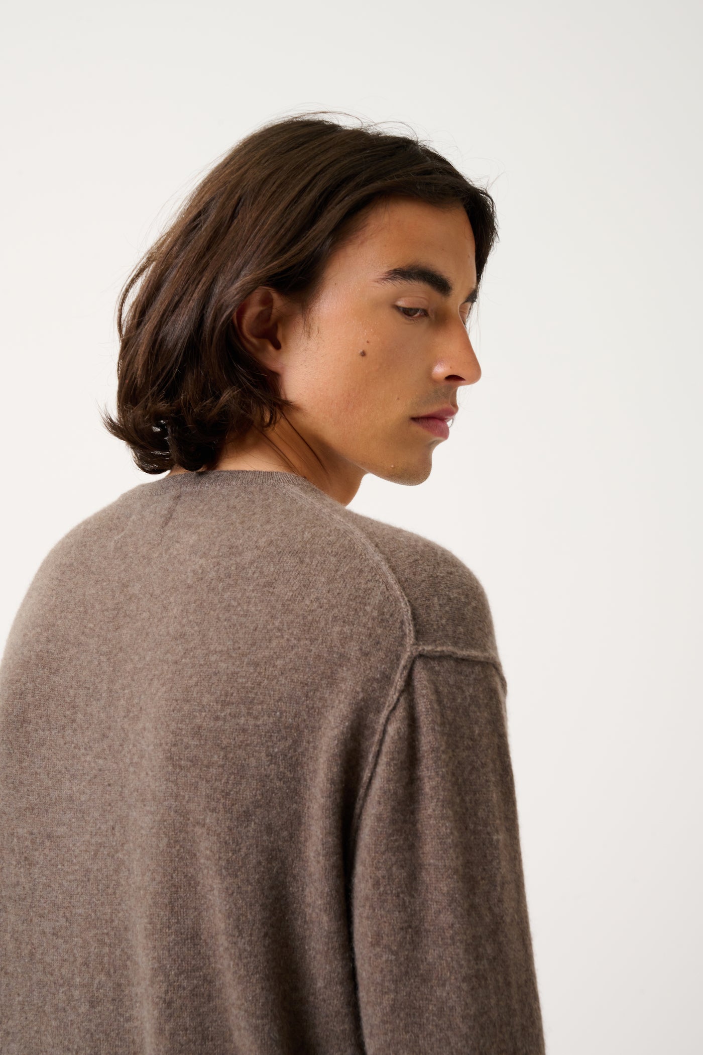 Pull Col Rond - Nolan - Taupe Chiné