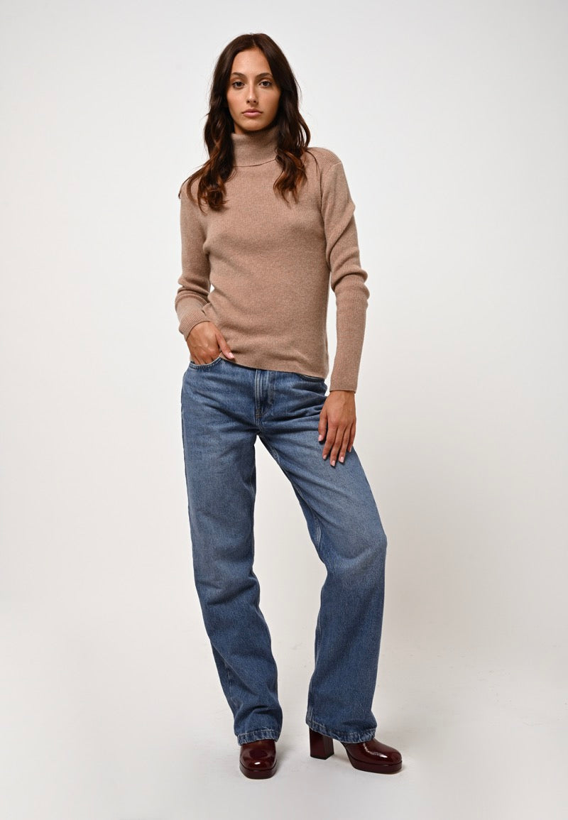 Jersey Cuello Vuelto - Suzie - Camel Chiné