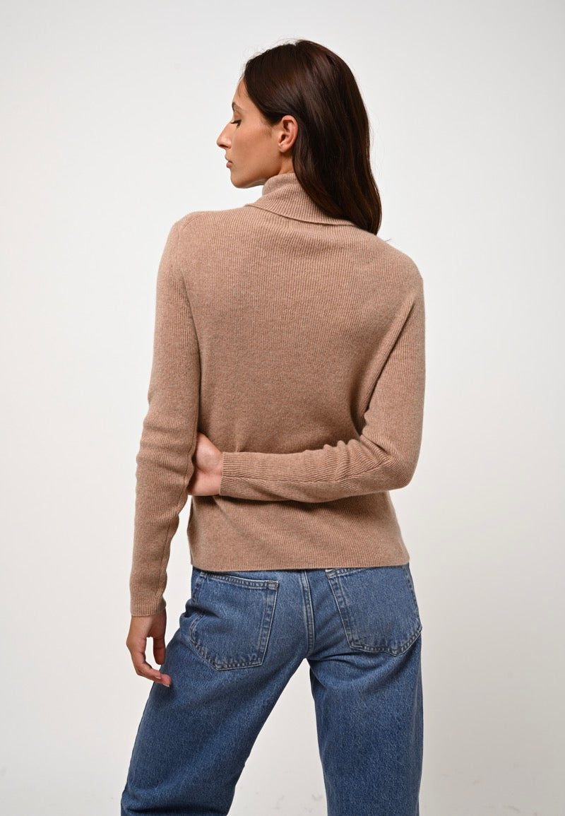 Jersey Cuello Vuelto - Suzie - Camel Chiné