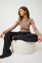 Round-Neck Jumper - Bella - Marl Camel