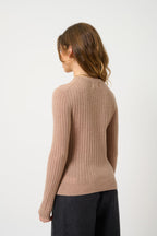 Round-Neck Jumper - Bella - Marl Camel