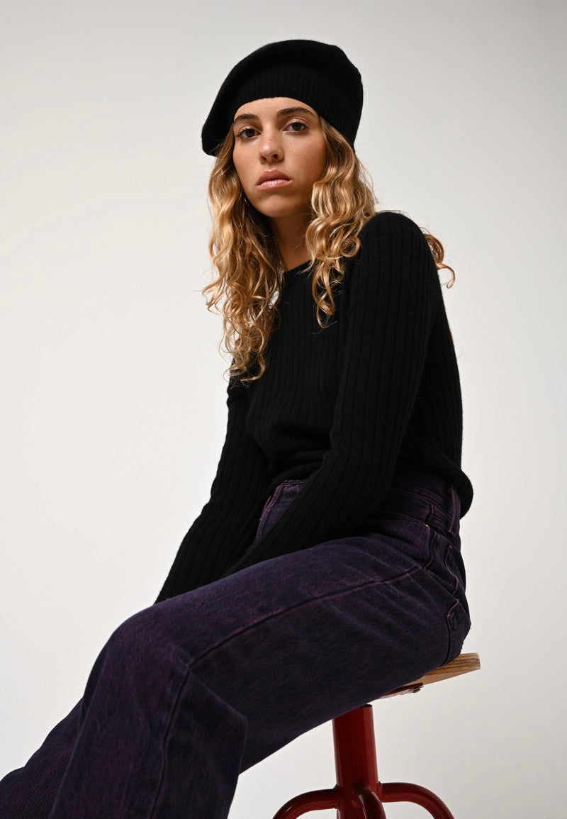 Jersey de cuello redondo - Bella - Negro