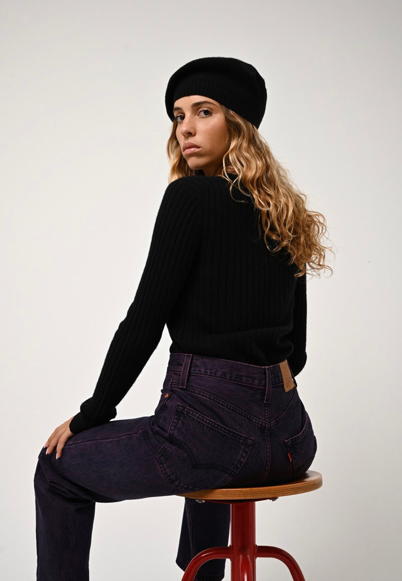 Jersey de cuello redondo - Bella - Negro