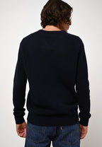 Pull Col V 4 Fils - Victor - Navy