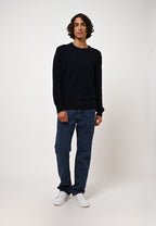 4-Ply Crew-Neck Jumper - Victo - Navy
