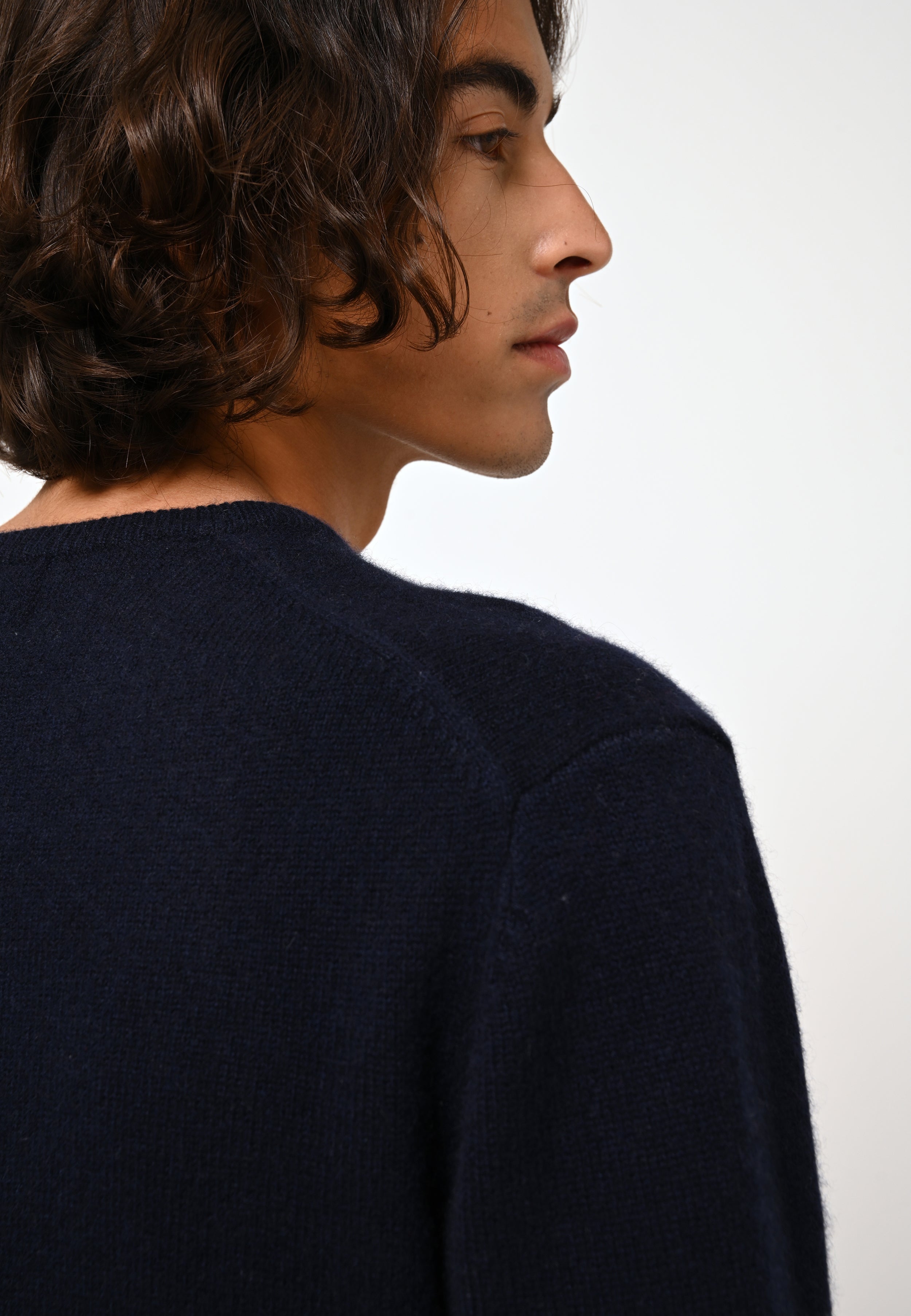 4-Ply Crew-Neck Jumper - Victo - Navy