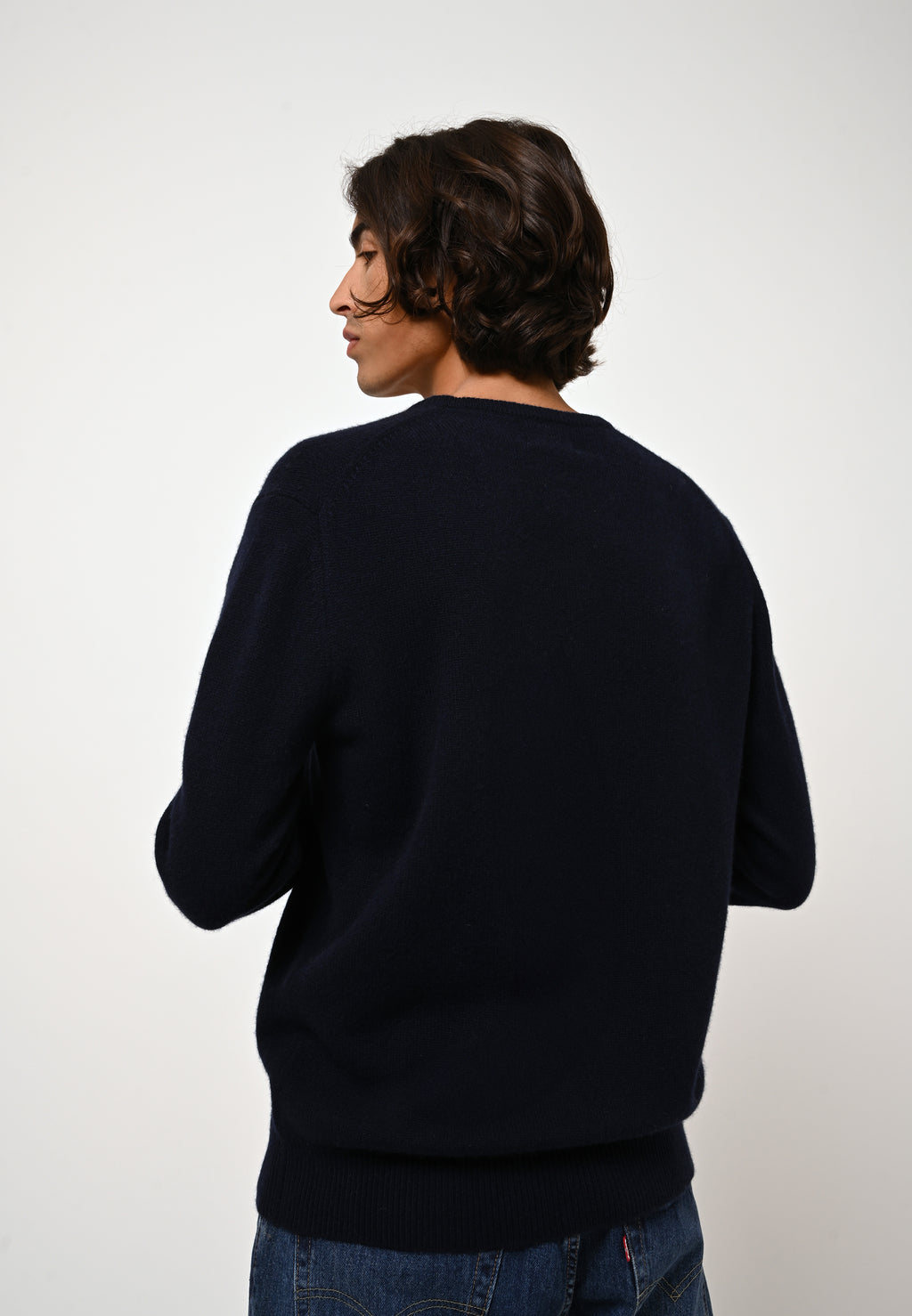 4-Ply Crew-Neck Jumper - Victo - Navy