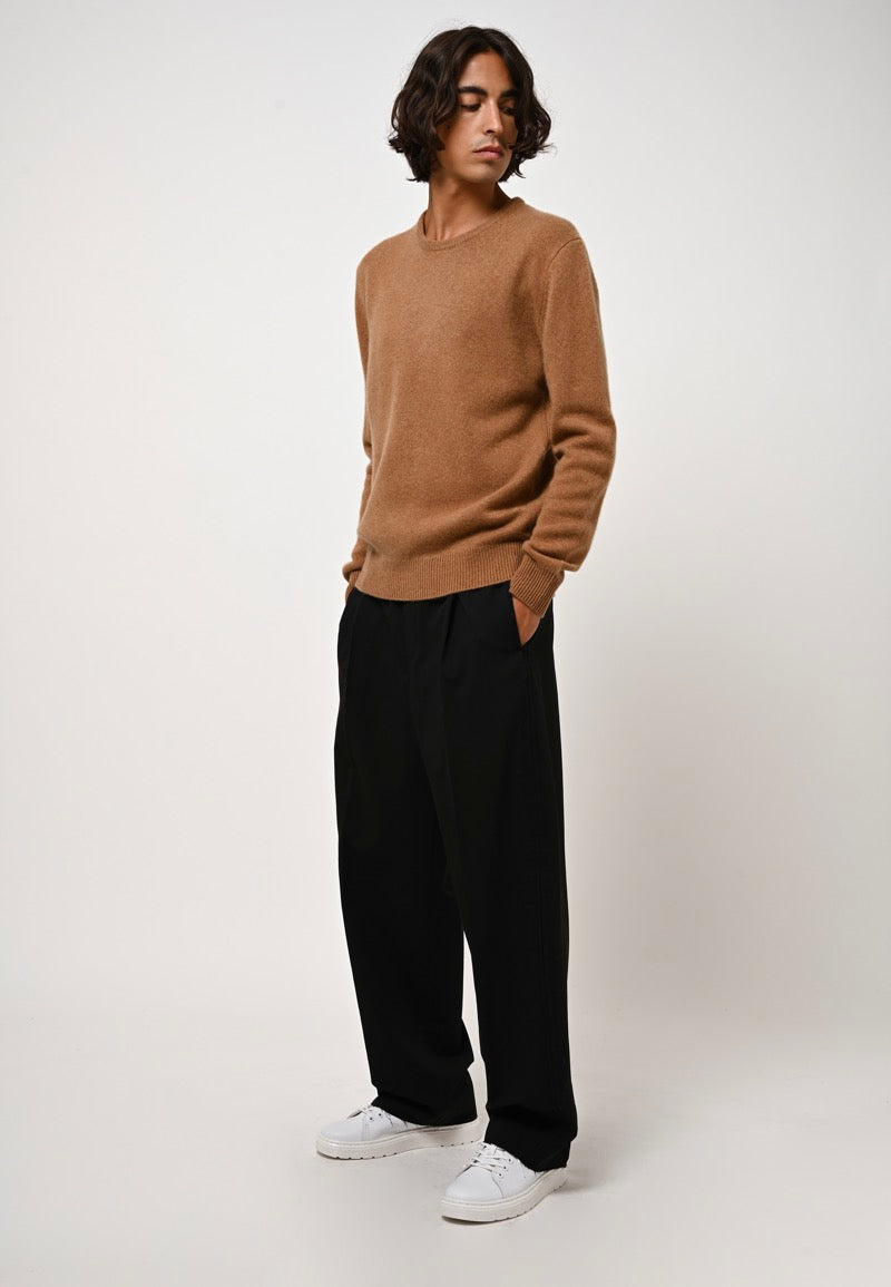 Pull Col Rond 4 Fils - Victo - Noisette
