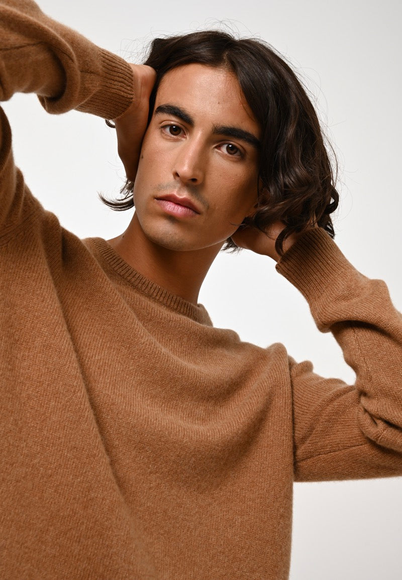 4-Ply Round-Neck Jumper - Victo - Hazelnut