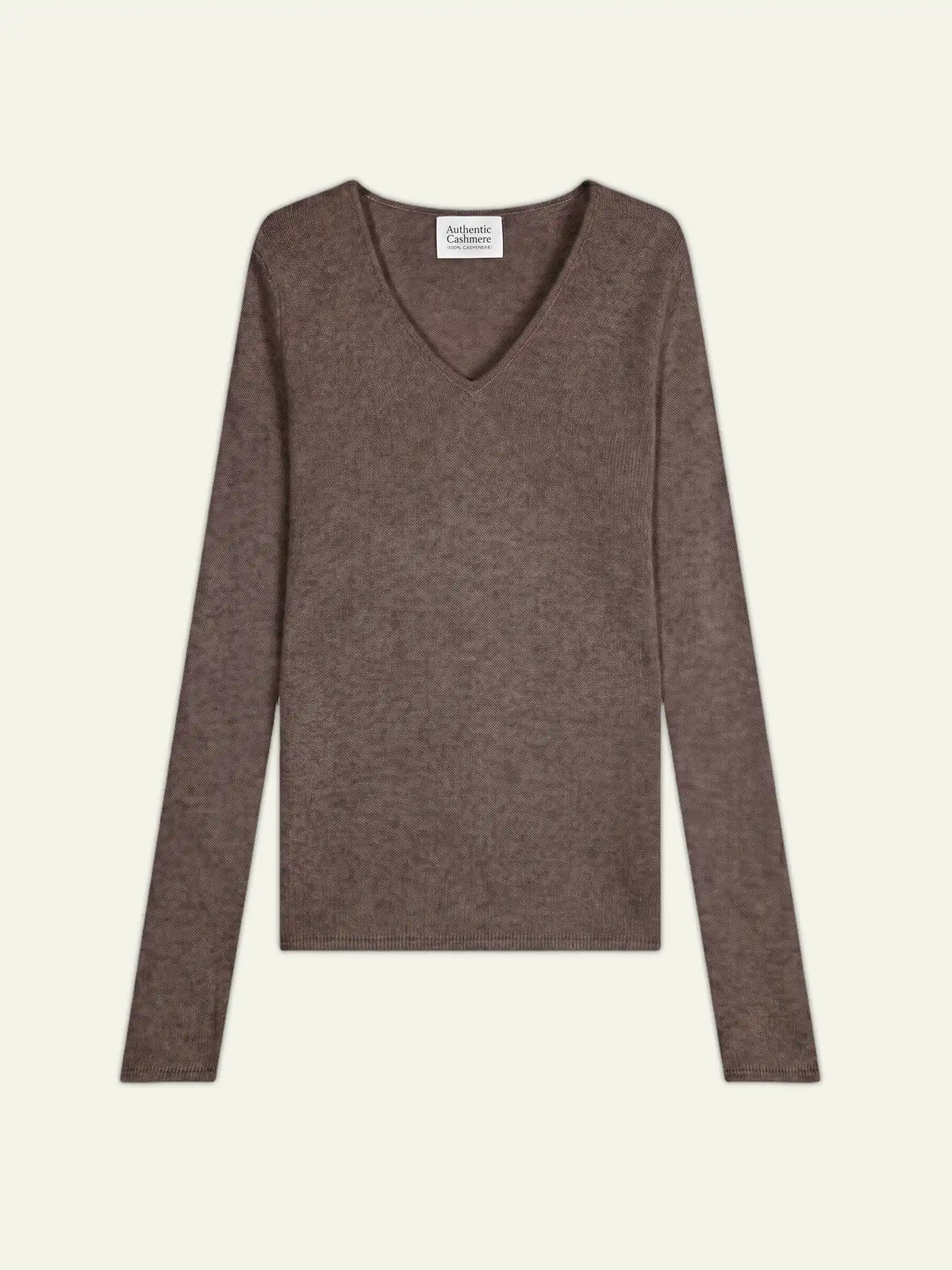 Pull Col V 4 Fils - Chelsea - Taupe Chiné