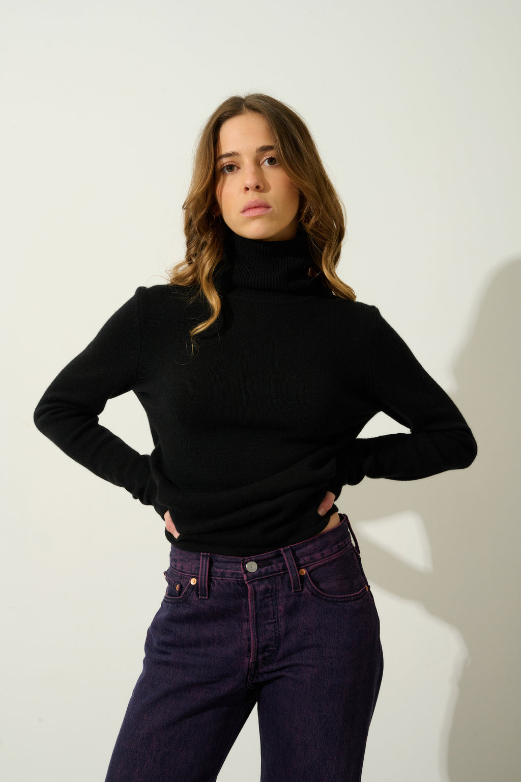 Jersey Cuello Vuelto 4 Hilos - Linda - Negro