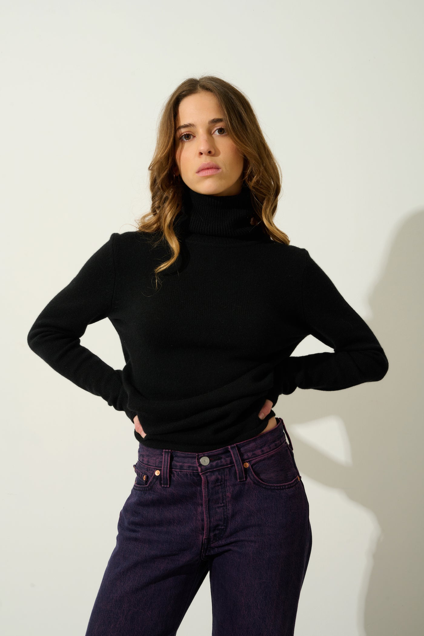 Jersey Cuello Vuelto 4 Hilos - Linda - Negro