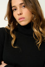 Jersey Cuello Vuelto 4 Hilos - Linda - Negro