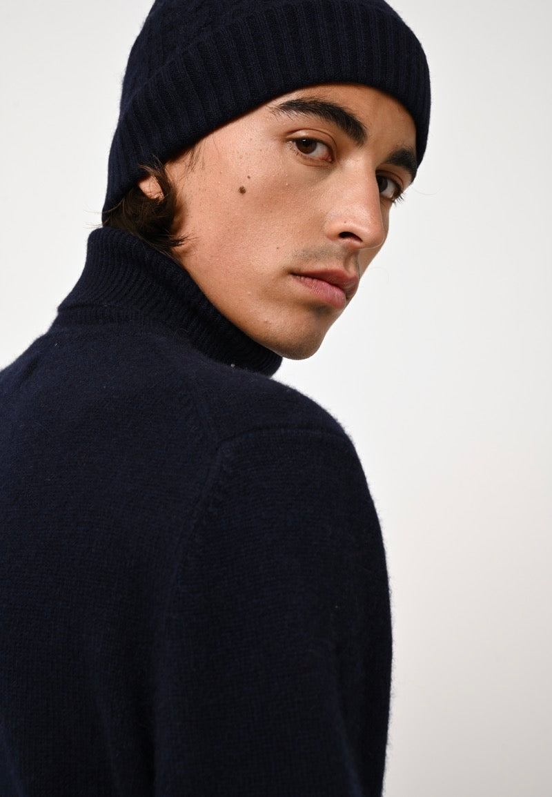 Pull Col Roulé 4 Fils - Martin - Navy