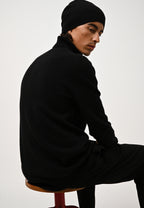 4-Ply Roll Neck Jumper - Martin - Black