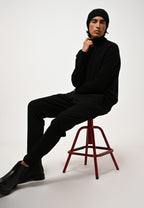 4-Ply Roll Neck Jumper - Martin - Black