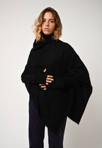 Poncho 4 Fils Meryl - Negro - 100% Cachemira 4 Hilos