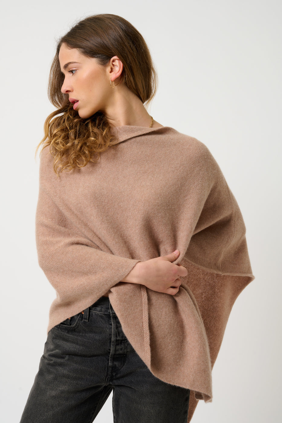 Poncho 4 Hilos - Meryl - Camel Jaspeado