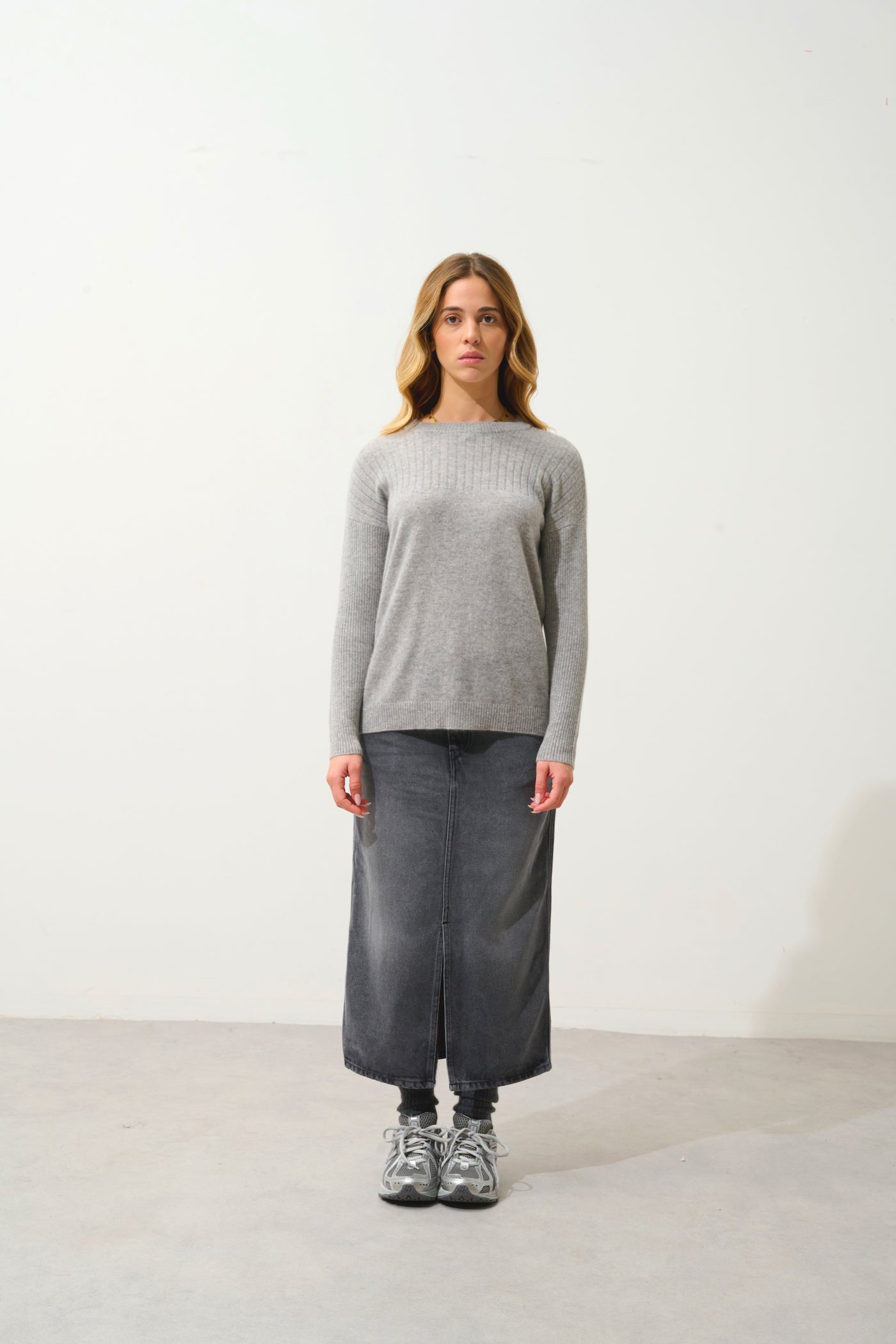 Jersey de cuello redondo - Daria - Nube Jaspeada