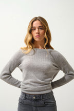 Jersey de cuello redondo - Daria - Nube Jaspeada
