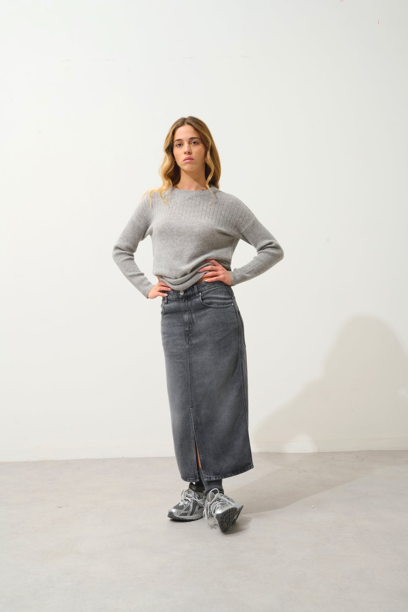 Jersey de cuello redondo - Daria - Nube Jaspeada