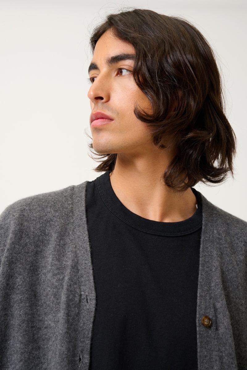 Cardigan Col V Sans Manches - Hugo - Anthracite Chiné