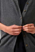 Sleeveless V-Neck Cardigan - Hugo - Anthracite Marl